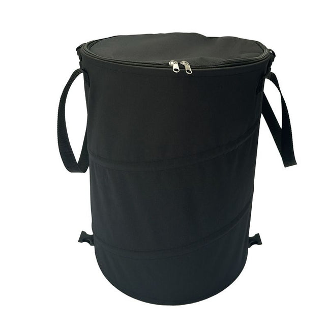 Black Foldable Camping Trash Can with Lid (Size V888-ELOSUNG48914