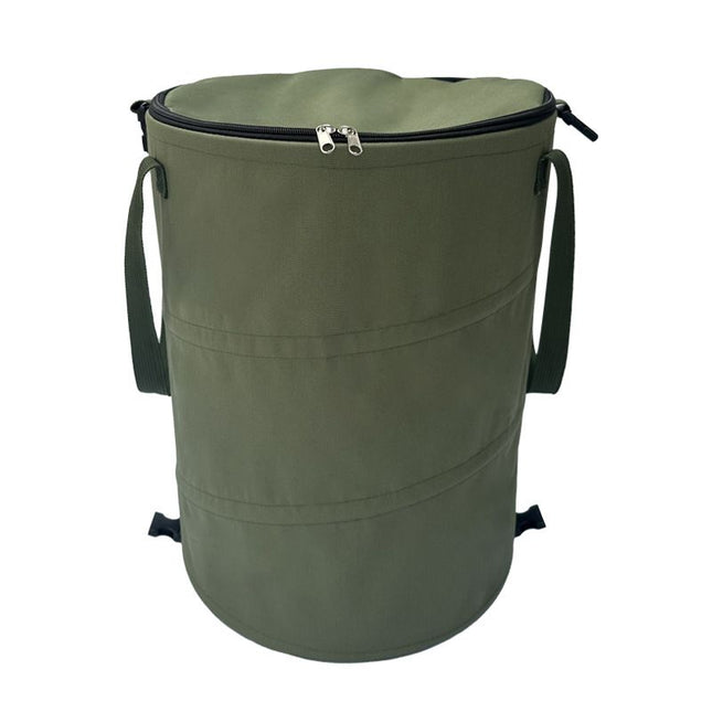 Army green Foldable Camping Trash Can with Lid (Size V888-ELOSUNG48918