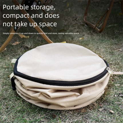 Army green Foldable Camping Trash Can with Lid - Large Capacity Heavy Duty Pop Up Rubbish Bin - Portable Storage Bag for Caravan, Picnic, Gardening and Outdoor Adventures - Space Saving Design(Size: M)