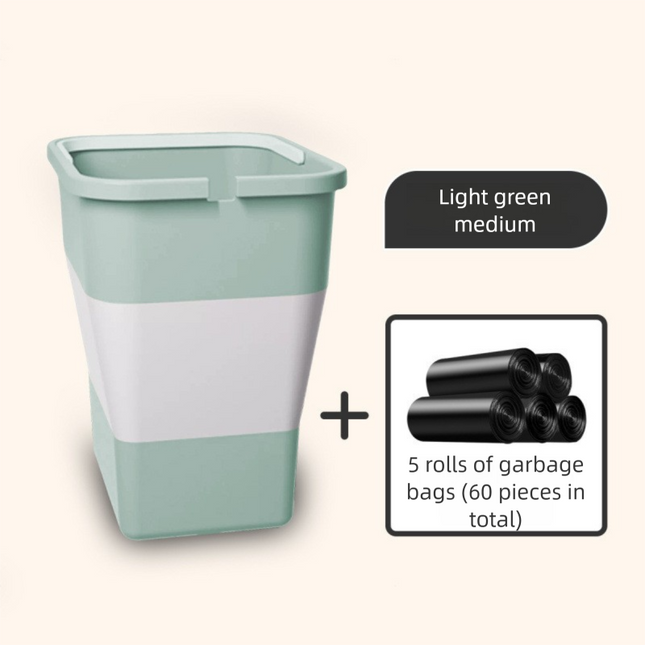 Light green Foldable Car Trash Can and Multi-Functional Storage Bin V888-ELOSUNG48922
