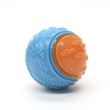 Blue and orange Squeaky Dog Balls - 2-Pack Durable TPR Chew Toys for Puppies and Adult Dogs - Interactive Fetch and Training Ball with Teething Texture - Safe and Non-Toxic Daily Play Solution