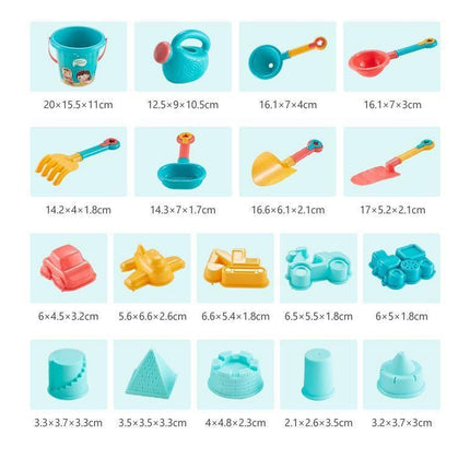 23-Piece Kids Beach Toy Set with Sand Truck and Bucket - Complete Summer Outdoor Play Kit with Molds and Shovels for Sandpit and Backyard Fun - Durable BPA-Free Sensory Toys for Children