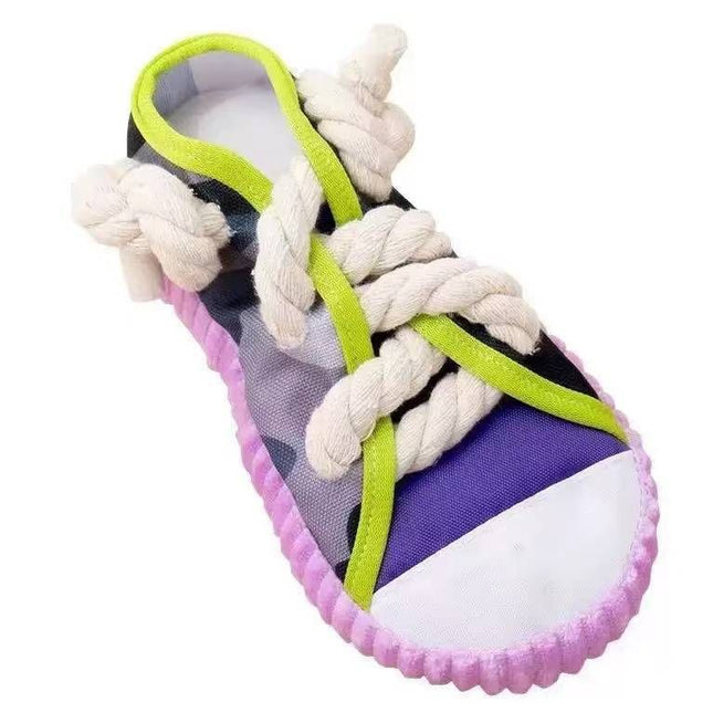 Purple Squeaky Canvas Shoe Dog V888-ELOSUNG48941