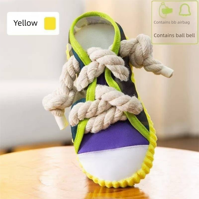 Yellow Squeaky Canvas Shoe Dog V888-ELOSUNG48943