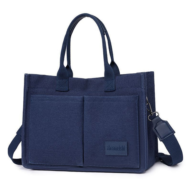 Dark blue Large Canvas Tote Bag for V888-ELOSUNG48947