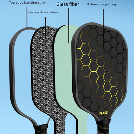 Green Pickleball Paddle Set - Premium Fiberglass Surface - Lightweight Honeycomb Core, Cushioned Non-Slip Grip, Professional Performance for All Skill Levels, Complete Kit with Carry Bag and Balls