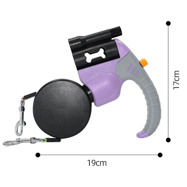 Purple Dual Retractable Dog V888-ELOSUNG48961