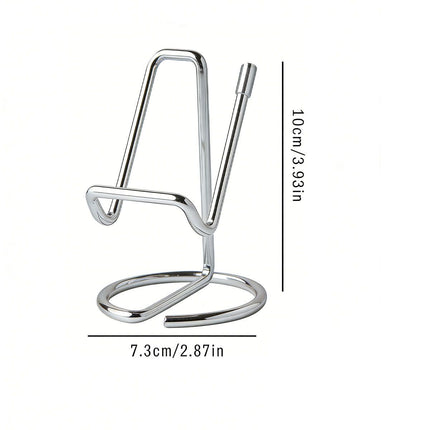 2-Pack Silver Universal Aluminum Phone Stand - Minimalist One-Piece Metal Tablet Holder - Durable Integrated Fixed Angle Desktop Bracket, Sleek Industrial Design for Home Office and Bedroom
