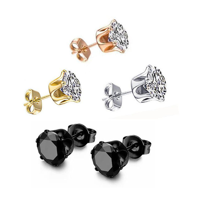 6-Pair Silver Stainless Steel Stud Earring – product detail