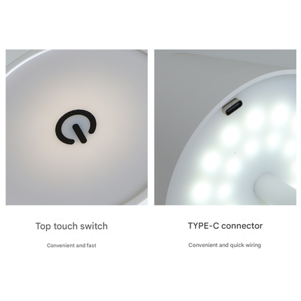 LED High-Foot Table Lamp with Touch Control - Rechargeable Dimmable Bedside Night Light for Bedroom & Living Room - Perfect Gift for Women(White with a rounded base)