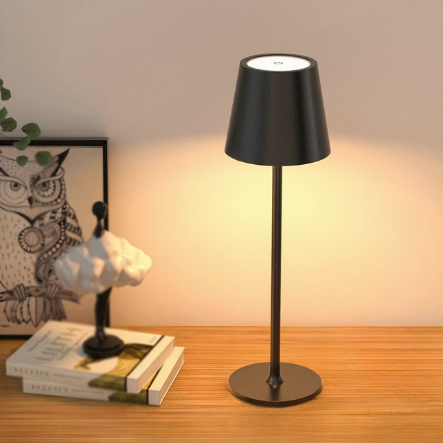 LED High-Foot Table Lamp with Touch Control (White square – product detail
