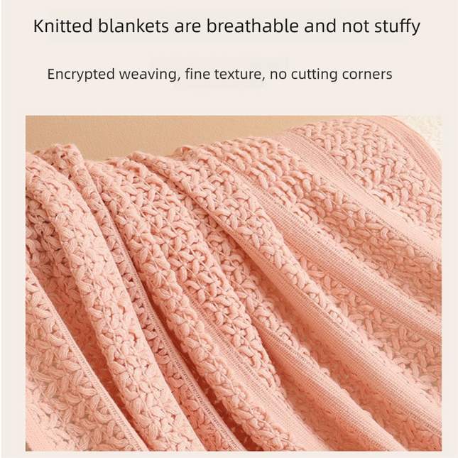 Dark grey Elegant Openwork Knitted Throw Blanket with – product detail