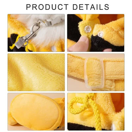 L Size Cute Bear Windproof Insulated Pet Shoulder Bag with Security Buckle - Soft Reversible Flannel Tote for Small Dogs & Cats Up to 2KG