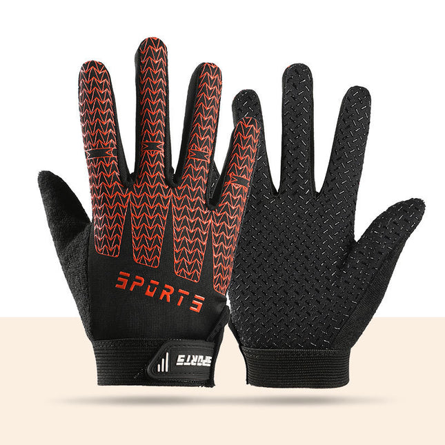 Black and Red Breathable Cycling Gloves for Kids