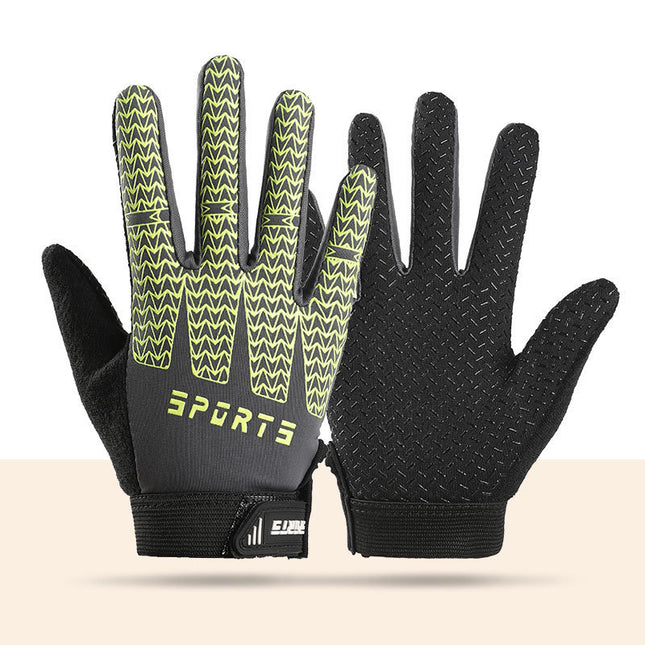 Black and Green Breathable Cycling Gloves for Kids