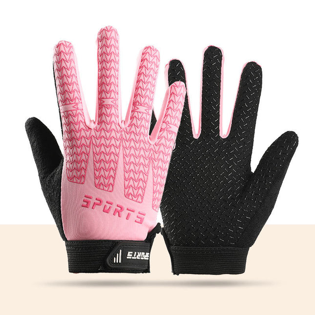 Black and Pink Breathable Cycling Gloves for Kids