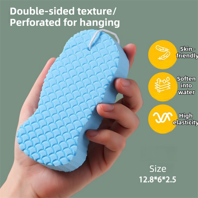 3PCS Blue Nordic Style 3D Fish Scale Exfoliating Sponge
