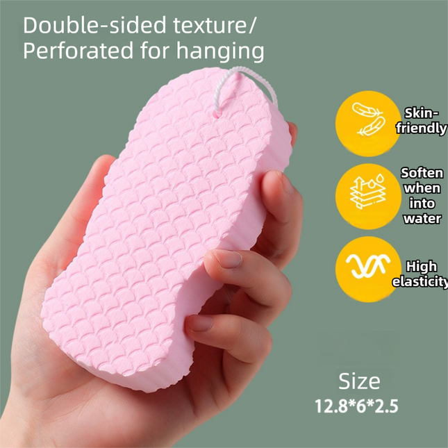 3PCS Pink Nordic Style 3D Fish Scale Exfoliating Sponge