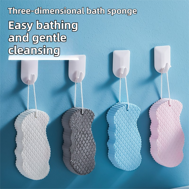 3PCS Grey Nordic Style 3D Fish Scale Exfoliating Sponge – product detail