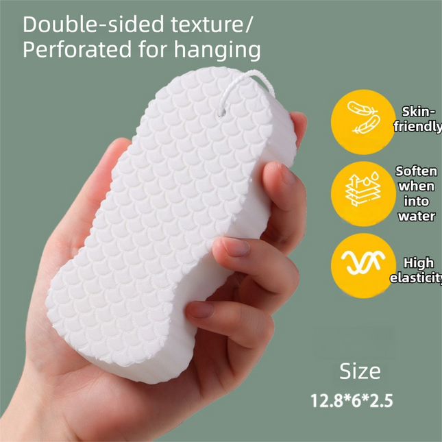 3PCS White Nordic Style 3D Fish Scale Exfoliating Sponge