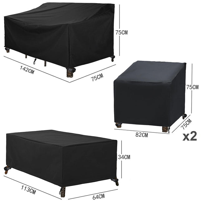 4PCS Large Outdoor Dustproof Furniture Cover Set with Zippered Bag (M Size) – product detail