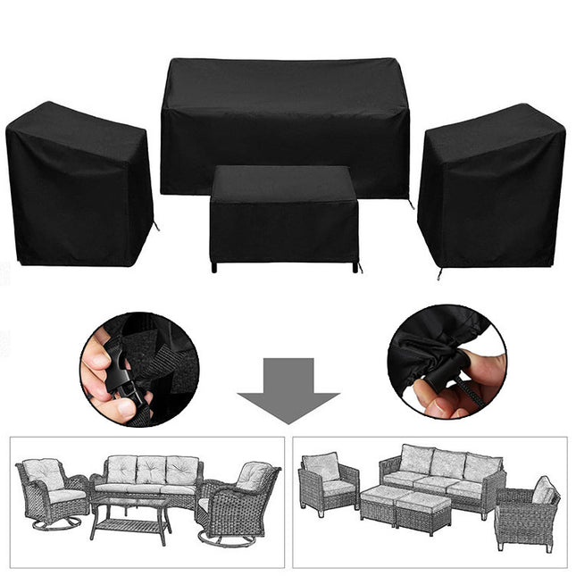4PCS Large Outdoor Dustproof Furniture Cover Set with Zippered Bag (L Size)