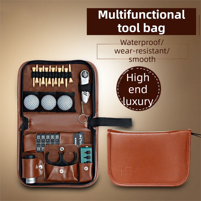 Brown Premium PU Leather Golf Accessory Organizer – product detail