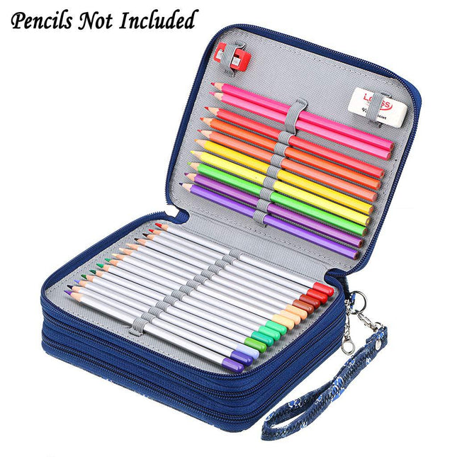 Portable 78-Slot Oxford Cloth Colored Pencil Zipper Case – product detail