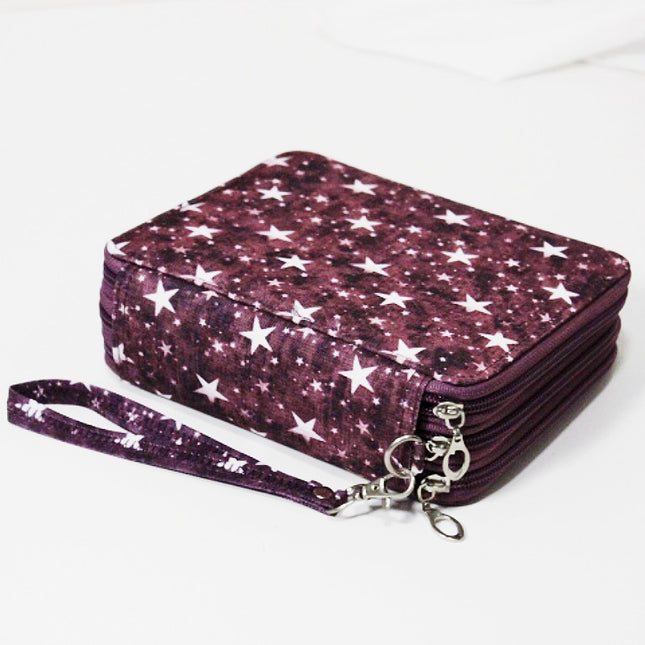 Portable 78-Slot Oxford Cloth Colored Pencil Zipper Case
