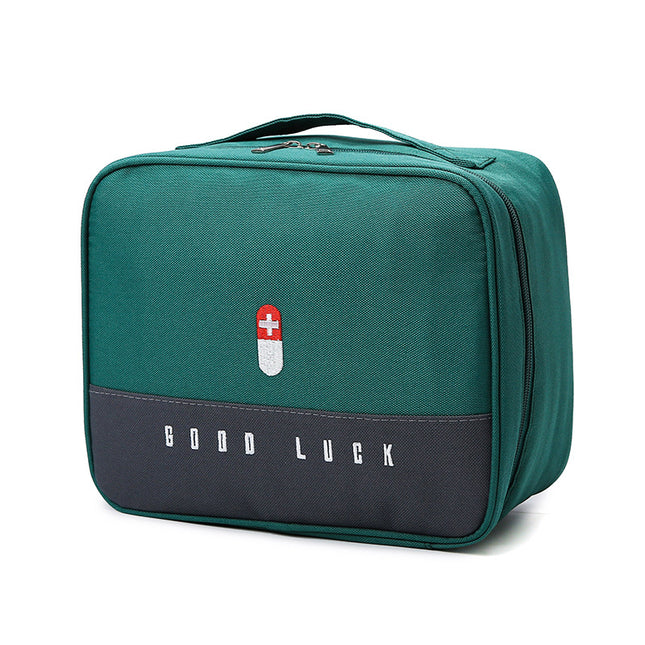 Green Large Capacity Empty First Aid Kit 25 x 14 x 20 CM