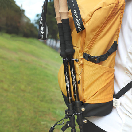 2-Pack Brown Aluminum Alloy Telescopic Trekking Poles with Secure External Lock & Accessory - 3-Section Adjustable Hiking Sticks(65-135cm)