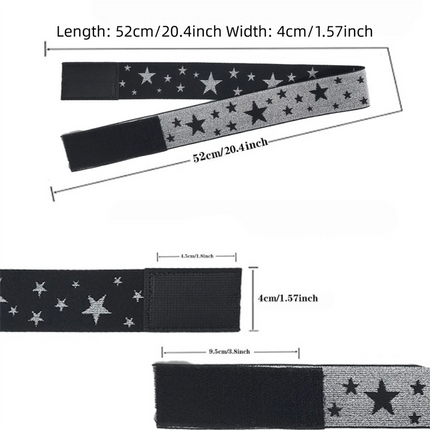 Adjustable Elastic Headband & Wig Grip Band - Comfortable and Seamless Edge Fixer for Wigs and Frontals (Black Silver Stars + Black Pink Butterfly)