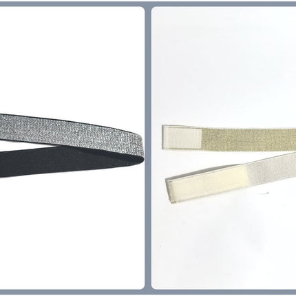 Adjustable Elastic Headband & Wig Grip Band - Comfortable and Seamless Edge Fixer for Wigs and Frontals (Bright Silver + Light Gold)