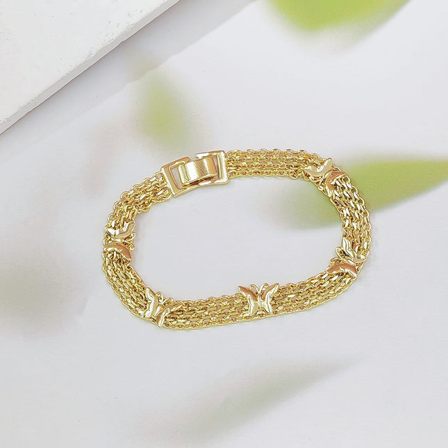 Gold Vintage Hollow Butterfly Metal Chain Bracelet