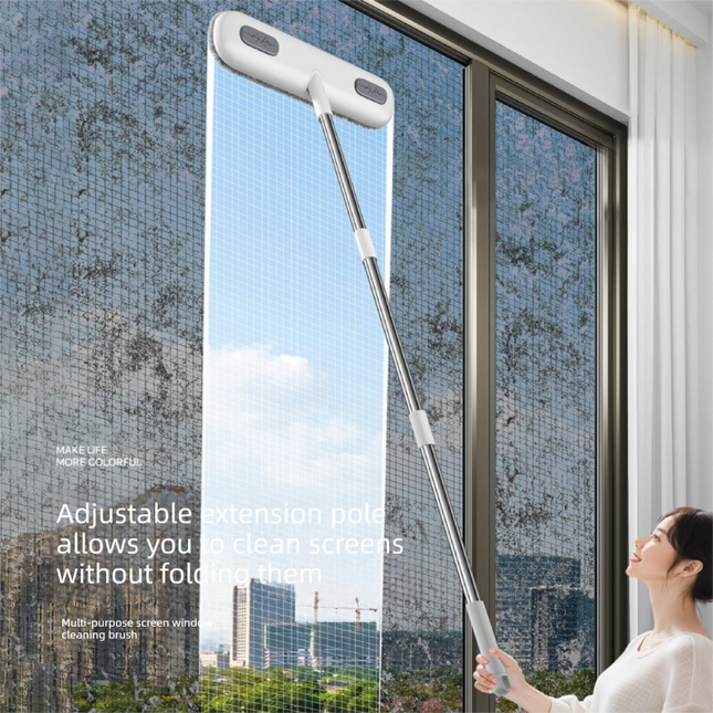 10PCS 2-in-1 Window Fly Screen Cleaner Brush with Extendable 82cm Stainless Steel Handle – product detail