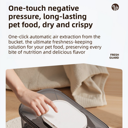 10L Smart Vacuum Pet Food Storage Container - Moisture & Insect Proof, Constant Pressure Paws-Keep-Fresh(Transparent Brown)