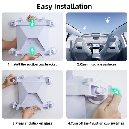 Universal Car Quad-Suction Cup Mount for Starlink Mini - Weather-Resistant Secure Vehicle Stabilizer for Sunroof & Window Glass