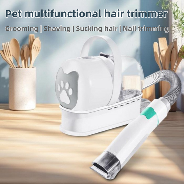 7-in-1 White Multifunctional Pet Grooming Vacuum Kit – product detail