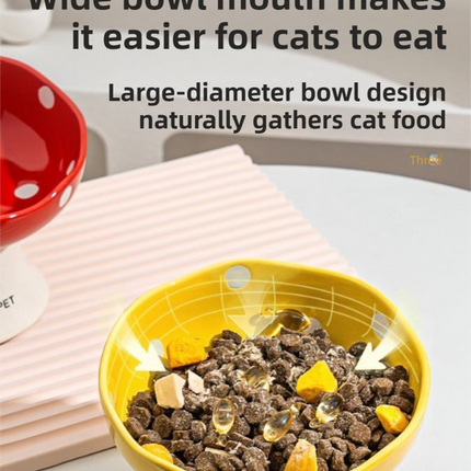Red and Black Elevated 15 Degree Tilted Ceramic Cat Bowl – product features