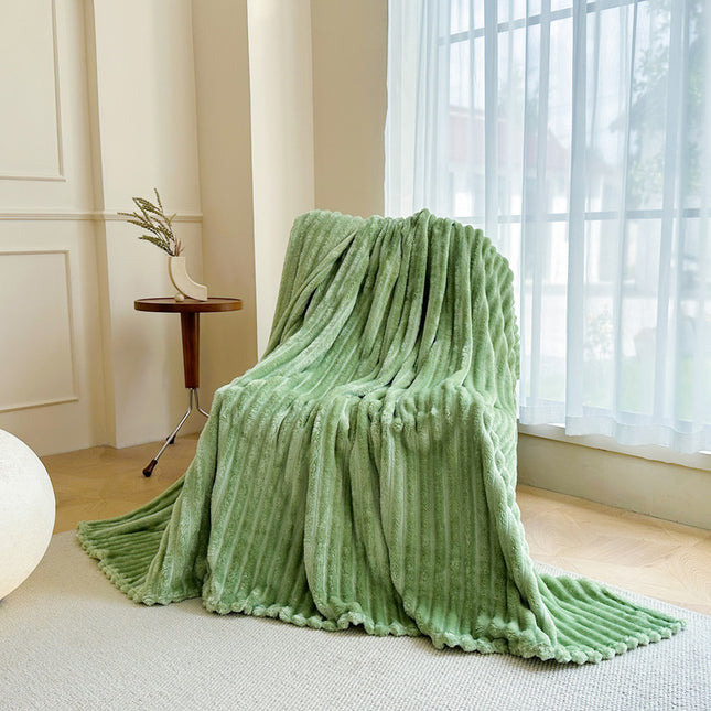 Green 230 x 200 CM Ultra-Soft Faux Rabbit Fur Plush Sofa Cushion & Bedding Blanket – product detail