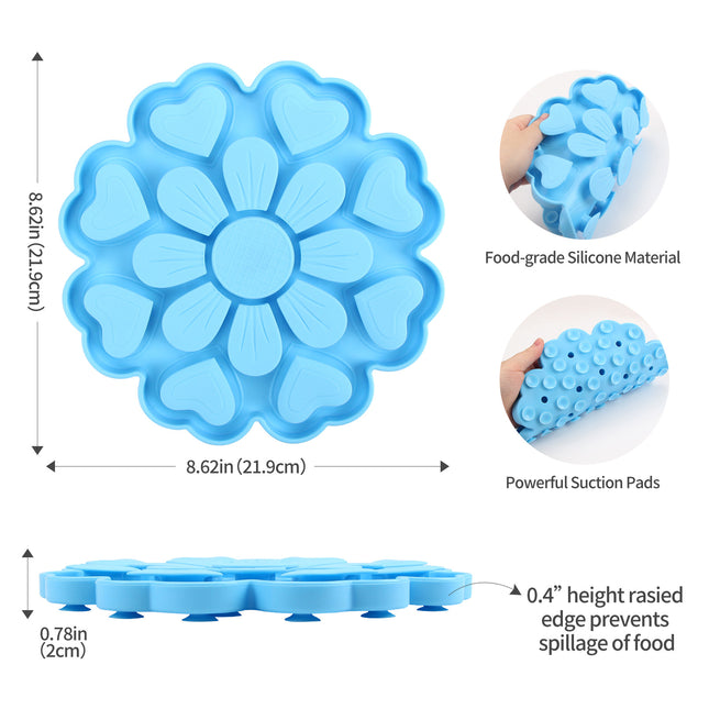 Blue 4-in-1 Textured Silicone Pet Lick Mat & Slow Feeder – product detail