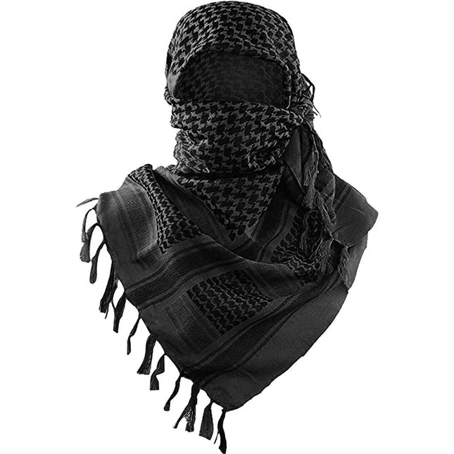Black 110x110CM Military Shemagh Cotton Tactical Desert Scarf