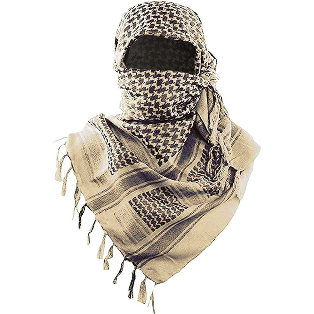 Khaki 110x110CM Military Shemagh Cotton Tactical Desert Scarf