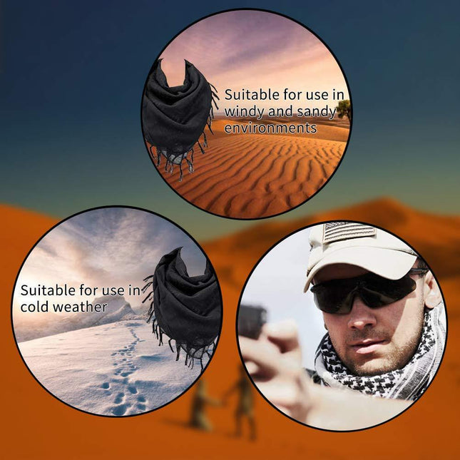 Black and Gold 110x110CM Military Shemagh Cotton Tactical Desert – product detail