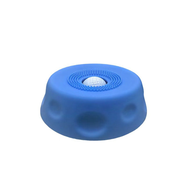 Blue Silicone Dog Liquid Lick Bowl with Floating Fun Ball