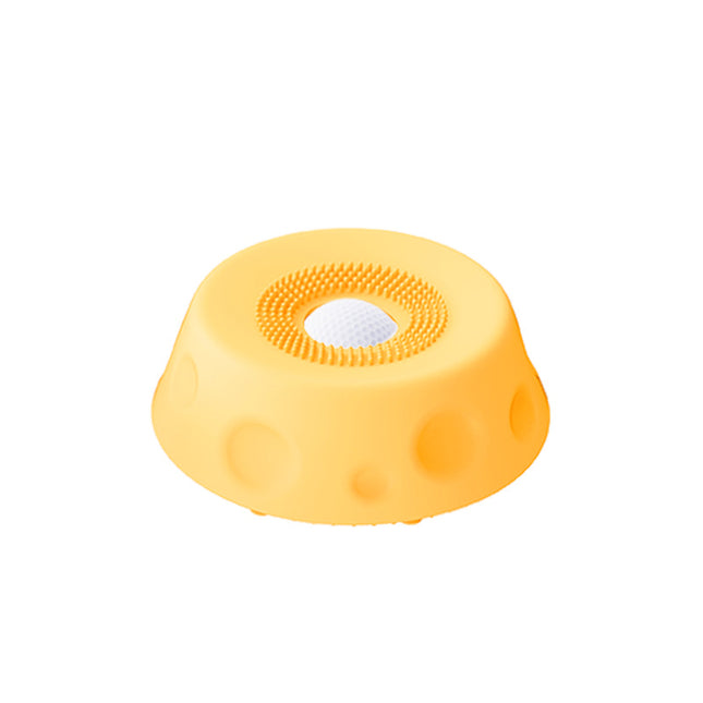 Yellow Silicone Dog Liquid Lick Bowl with Floating Fun Ball