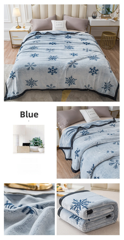 Blue Floral Fantasy 180x200CM Premium Double-Sided Print Flannel Blanket – product detail