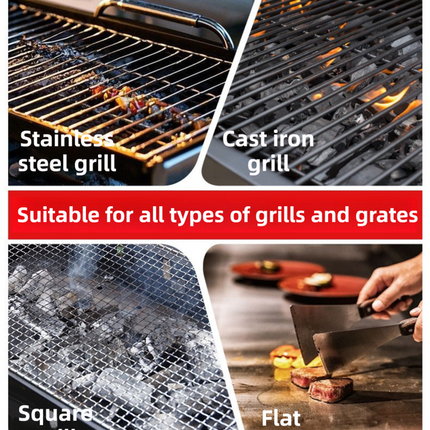 3-in-1 Sliver Cordless Electric Grill Cleaner Built-in LED & USB Charging - Waterproof High Power BBQ Cleaning Brush with 2-Speed Setting