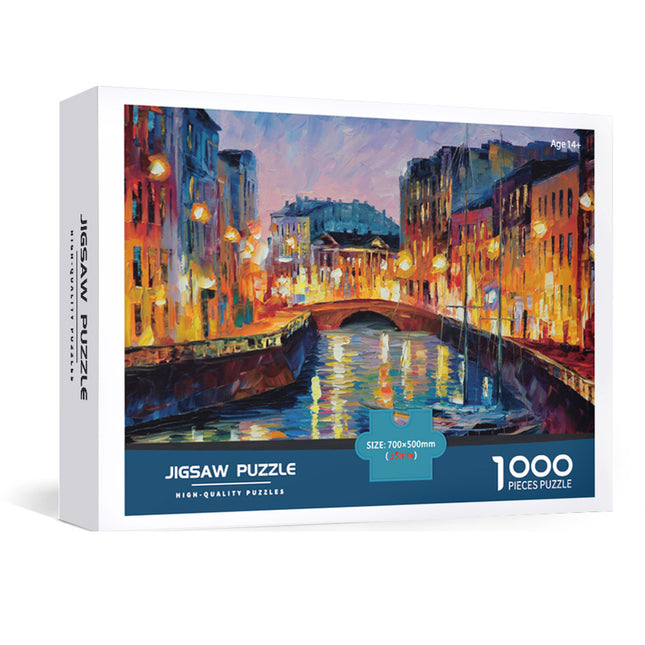 1000-Piece Large Jigsaw Puzzles with 70x50CM Display (Venice V888-ELOSUNG49207