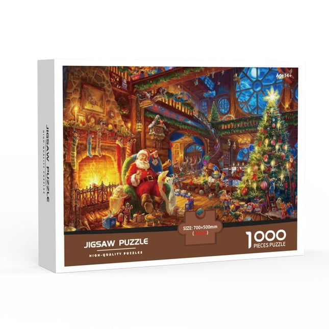 1000-Piece Large Jigsaw Puzzles with 70x50CM Display (Santa Claus V888-ELOSUNG49210